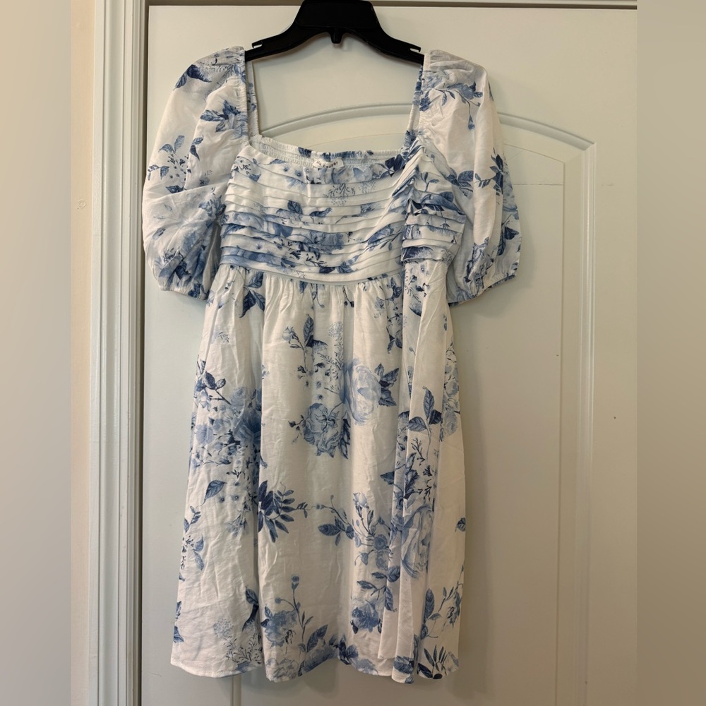 Blue and White Mini Dress